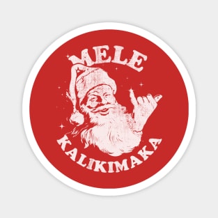 Retro Christmas Mele Kalikimaka Santa Shaka Hawaii Magnet
